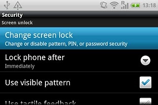 Press Change screen lock.