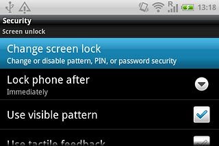 Press Change screen lock.Key in your phone lock code.