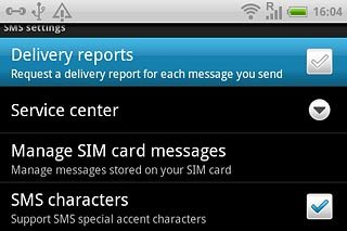 Press Delivery reports to turn the function on or off.