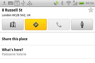 Press the directions icon.