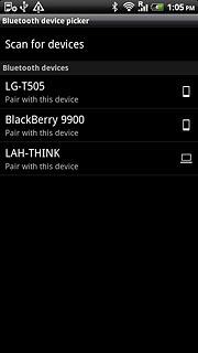 Press the required Bluetooth device.