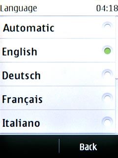 Press the required language.