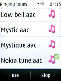 Once you've found a ring tone you like, press Use.