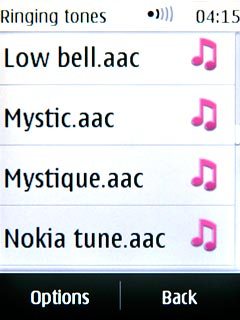 Press the different ring tones to listen to them.