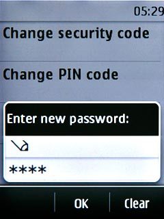 Key in a new call barring password and press OK.