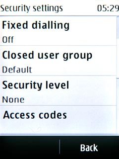 Press Access codes.