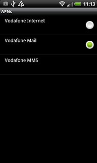 Press the field next to Vodafone Internet to fill in the field.