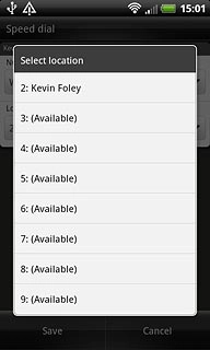 Press the required speed dialling key.