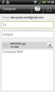 An email message containing the picture or video clip is created.Press To and key in the first letters of the required contact.
