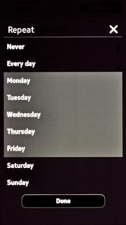Press the required days to select them.