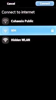 A list of Wi-Fi networks within range is displayed.Press the required Wi-Fi network to select the tone.
