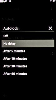 Press No delay or the required period to turn on use of phone lock code.