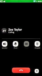 Press the disconnect icon to end the call.Slide your finger across the display to return to standby mode.