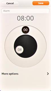 Drag the circles to set the time for the alarm.