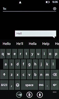 Press the required word to insert it.