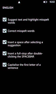 When the box next to the menu item is ticked (V), the function is turned on.