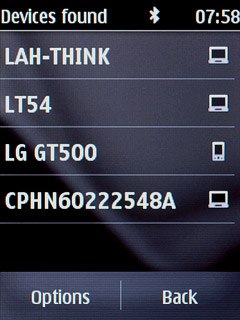 Press the required Bluetooth device.