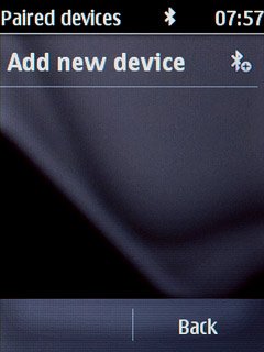 Press Add new device.Your phone now searches for devices and after a moment, a list of Bluetooth devices within range is displayed.