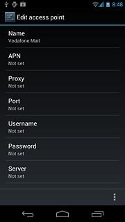Press APN.Key in live.vodafone.com