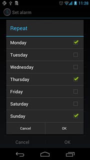 Press the required days.