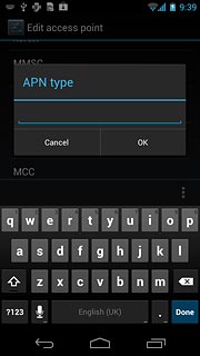 Key in default and press OK.