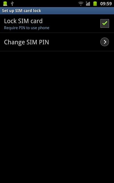 When the box next to the menu item is ticked (V), use of PIN is turned on.