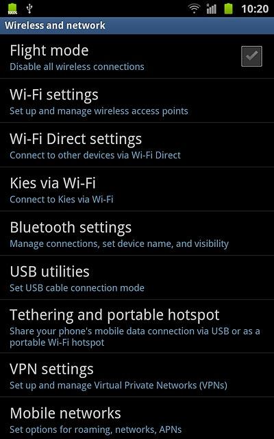 Press Mobile networks.