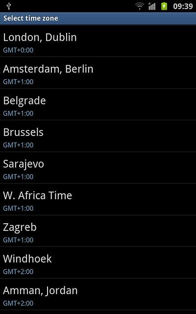 Press the required time zone.