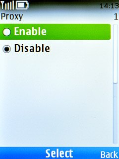 Scroll to Enable and press the Navigation key.