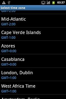 Press the required time zone.