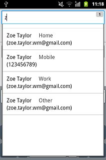 Press the required contact.