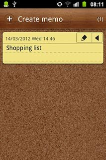 If a note has been created already:Press Create memo.