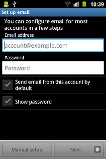 Press account@example.com and key in your email address.