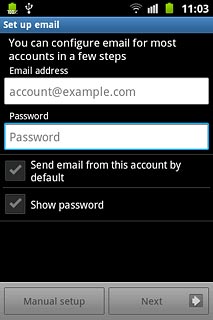 Press Password and key in the password for your email account at your email provider.