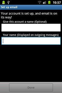Press the field below Your name (Displayed on outgoing messages) and key in the required sender name.