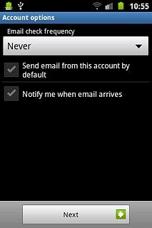 Press the drop down list below Email check frequency.