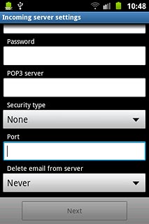 Press the drop down list below Delete email from server.