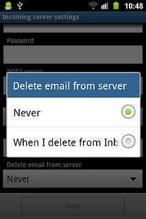 Press Never or When I delete from Inb.