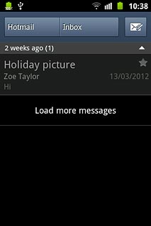 If email accounts have been created already:If required, press the name of the active account at the top of the display.