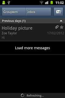 If email accounts have been created already:If required, press the name of the active account at the top of the display.