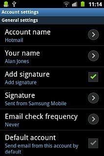 Press Email check frequency.