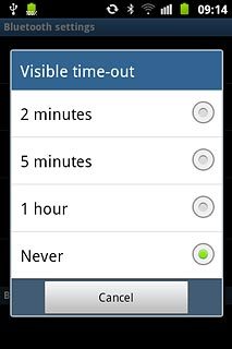 Press the required setting.