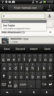 Press the required contact.Write subject and text for your email message.