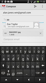 Press the required contact.Write subject and text for your email message.