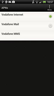 Press the field next to Vodafone Internet to fill in the field.
