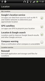 Press GPS satellites to turn the function on or off.