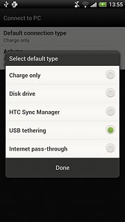 Press USB tethering.