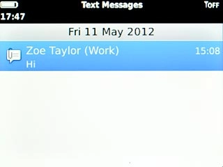 Highlight the required sender and press the Navigation key.