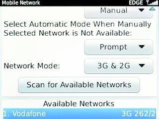Your phone will search for networks within range and a list of available networks will show on your display.Highlight the required network and press the Navigation key.Your display will tell you if you've access to the network you've chosen.