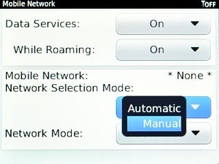 Scroll to Manual and press the Navigation key.